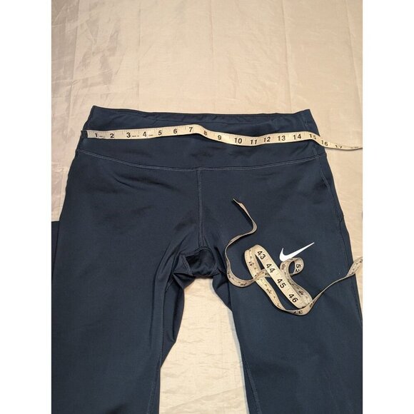 Nike Dri Fit Women Size Medium Blue Cropped Capri Leggings Nike Running - Picture 12 of 16